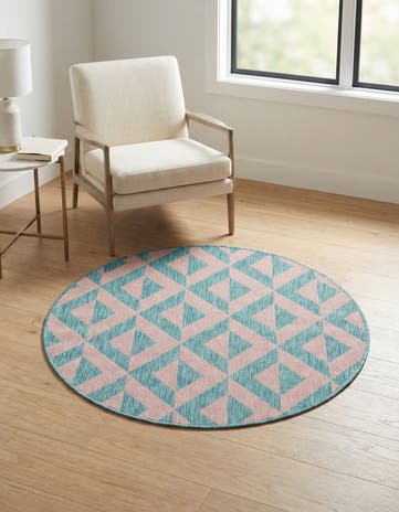 3' x 3' Easy-Clean Jill Zarin Napa Indoor / Outdoor Round Rug