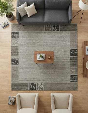Light Gray Angelica Square Rug