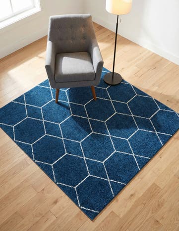 5' 3 x 5' 3 Lattice Frieze Square Rug