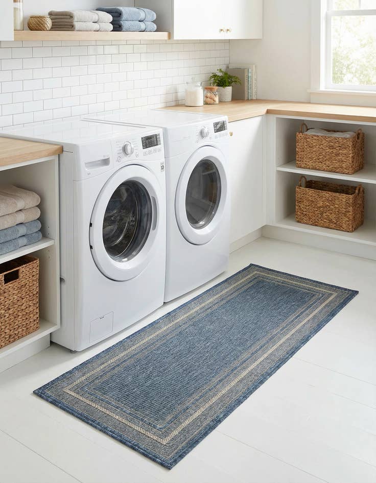 Detail image of  2' x 5'  Washable Border Indoor / Outdoor Runner Rug