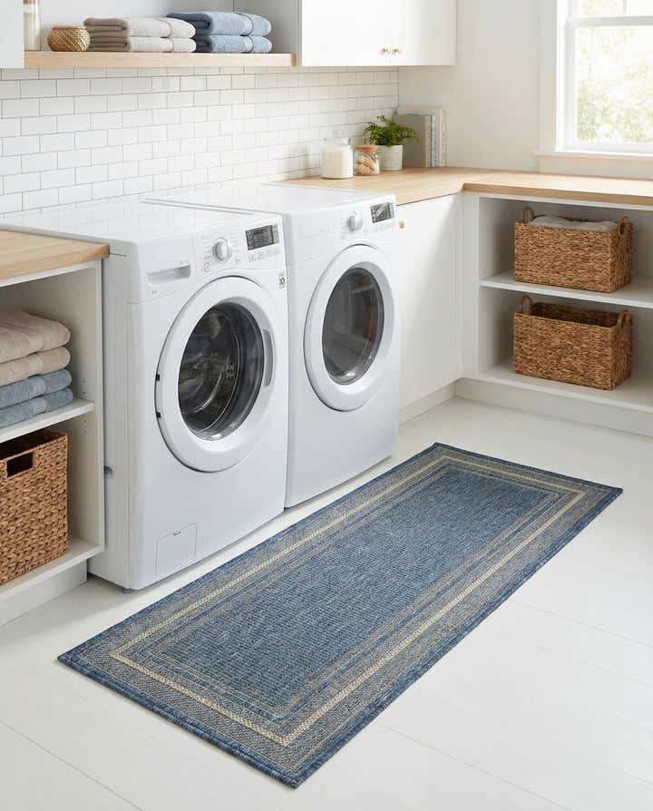 2' x 5' Easy-Clean Border Indoor / Outdoor Runner Rug