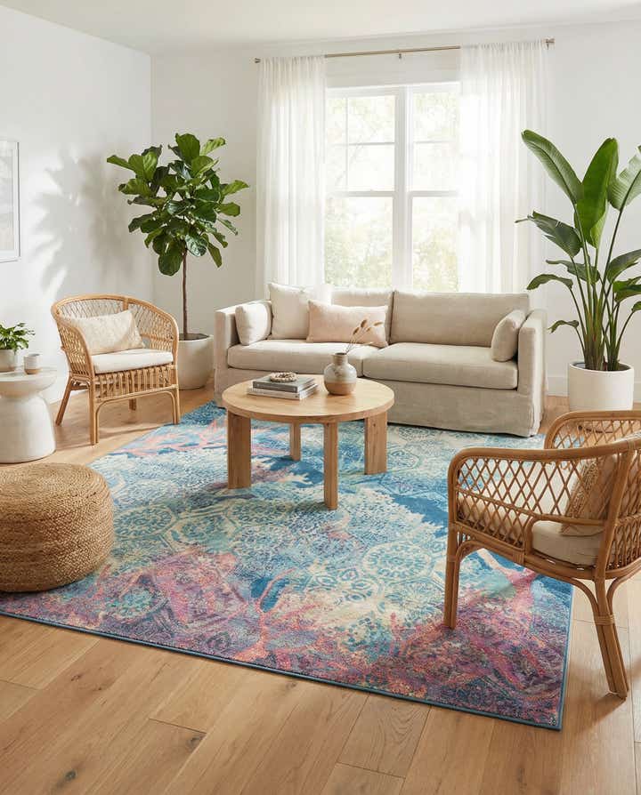 10' x 10' Easy-Clean Coastal Indoor / Outdoor Square Rug