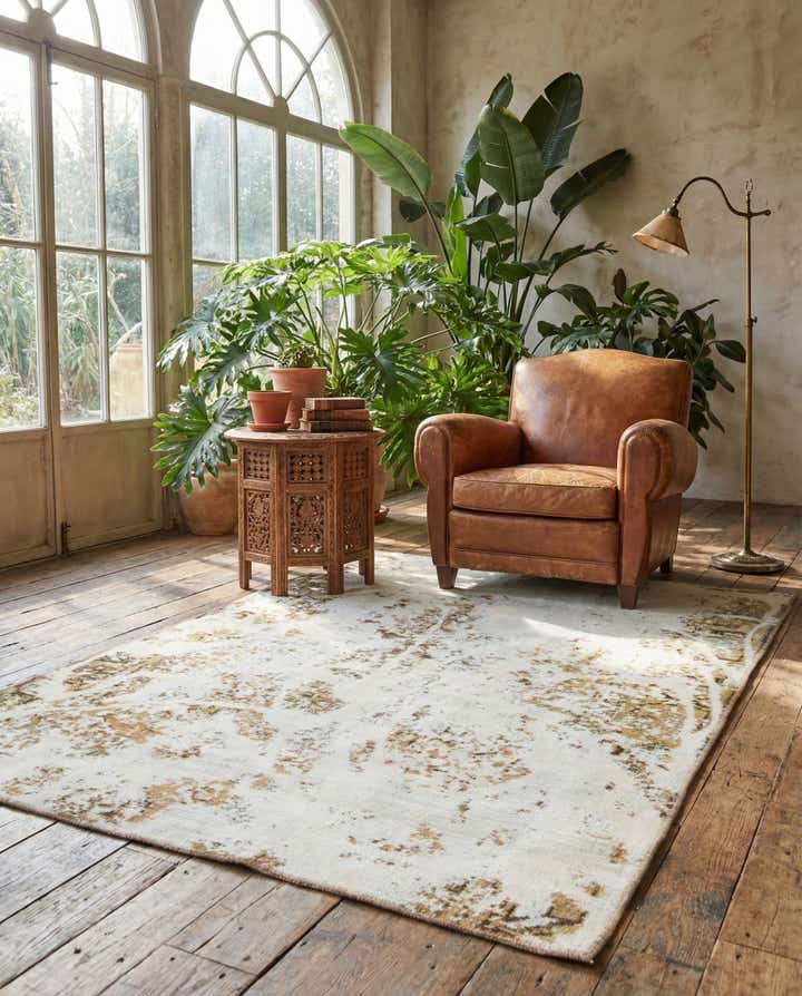 4' x 5' 10 Hand Knotted Ultra Vintage Persian Wool Rug