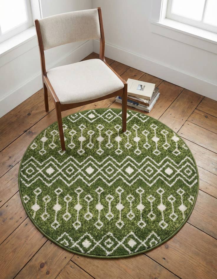 Detail image of 3' x 3' Moroccan Trellis Round Rug