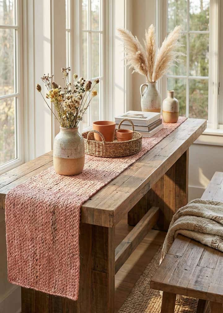 1' 2 x 10' Handmade Braided Jute Table Runner Rug