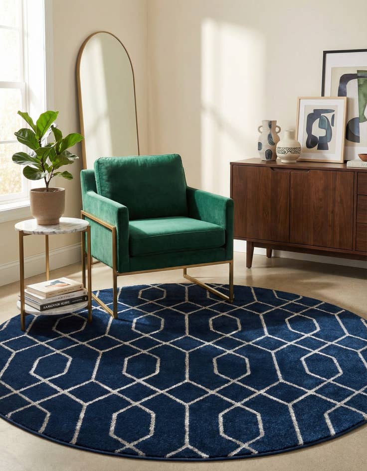 Detail image of 5' 3 x 5' 3 Marilyn Monroe&trade; Glam Trellis Round Rug