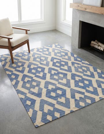 4' 2 x 5' 6 Hand Woven Kilim Modern Wool Rug