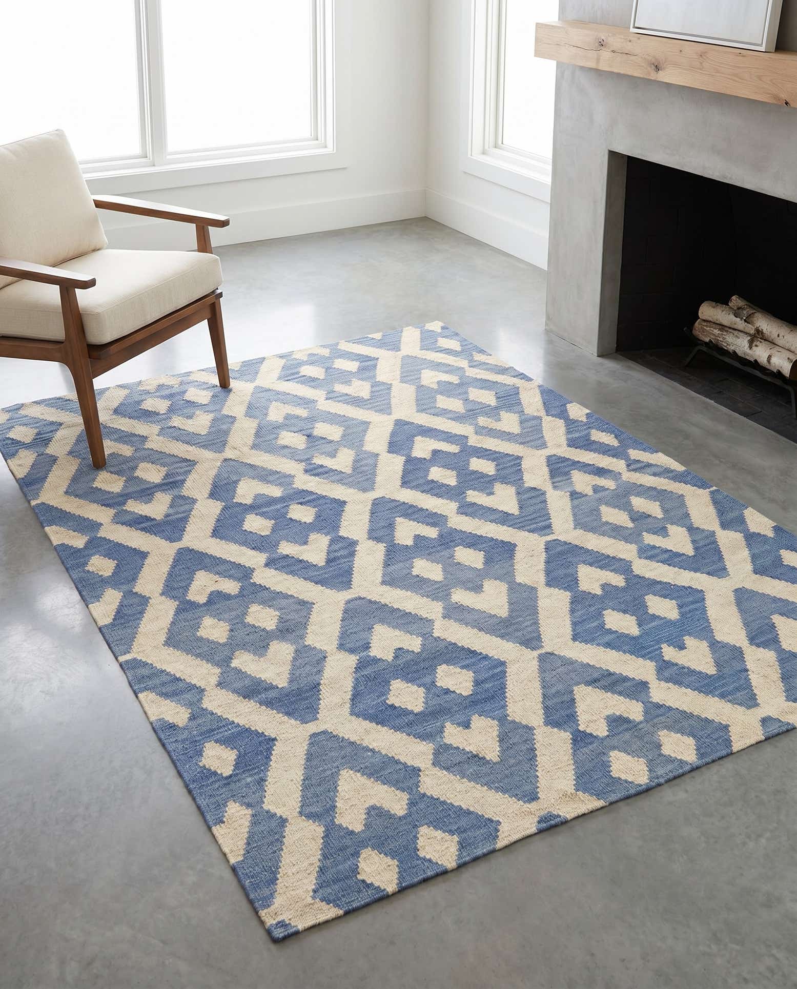 4' 2 x 5' 6 Hand Woven Kilim Modern Wool Rug