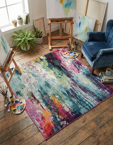 Washable Theia Square Rug