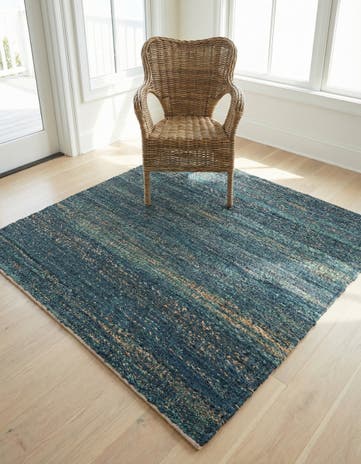 4' 1 x 4' 1 Hand Woven Palm Beach Jute Square Rug