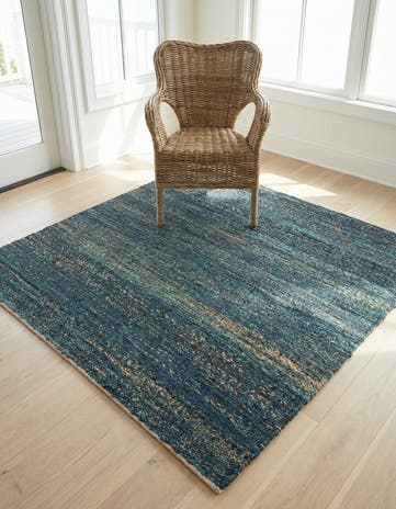 4' 1 x 4' 1 Hand Woven Palm Beach Jute Square Rug