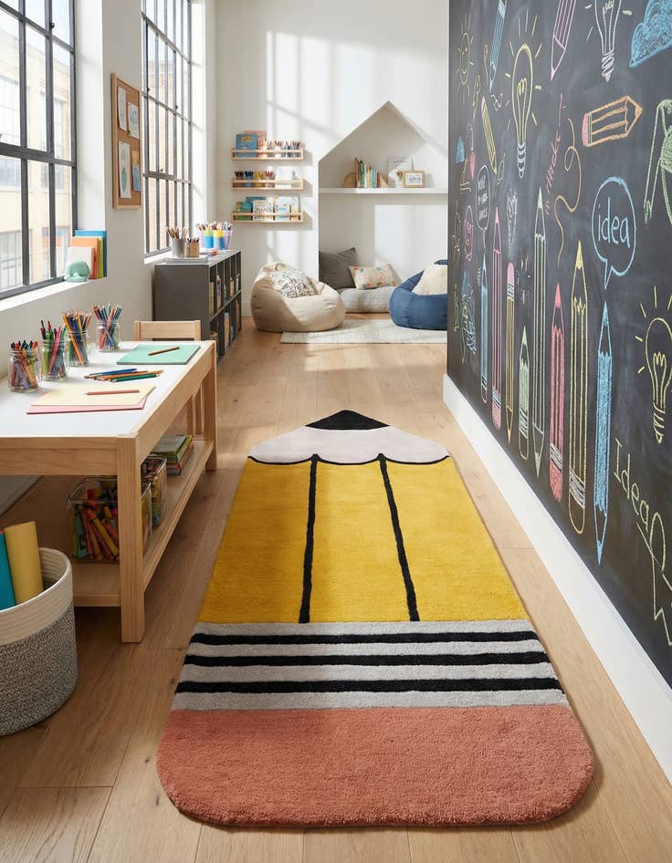 Detail image of 2' 6 x 7' 5 Playtime Kids Wool Freeform Rug