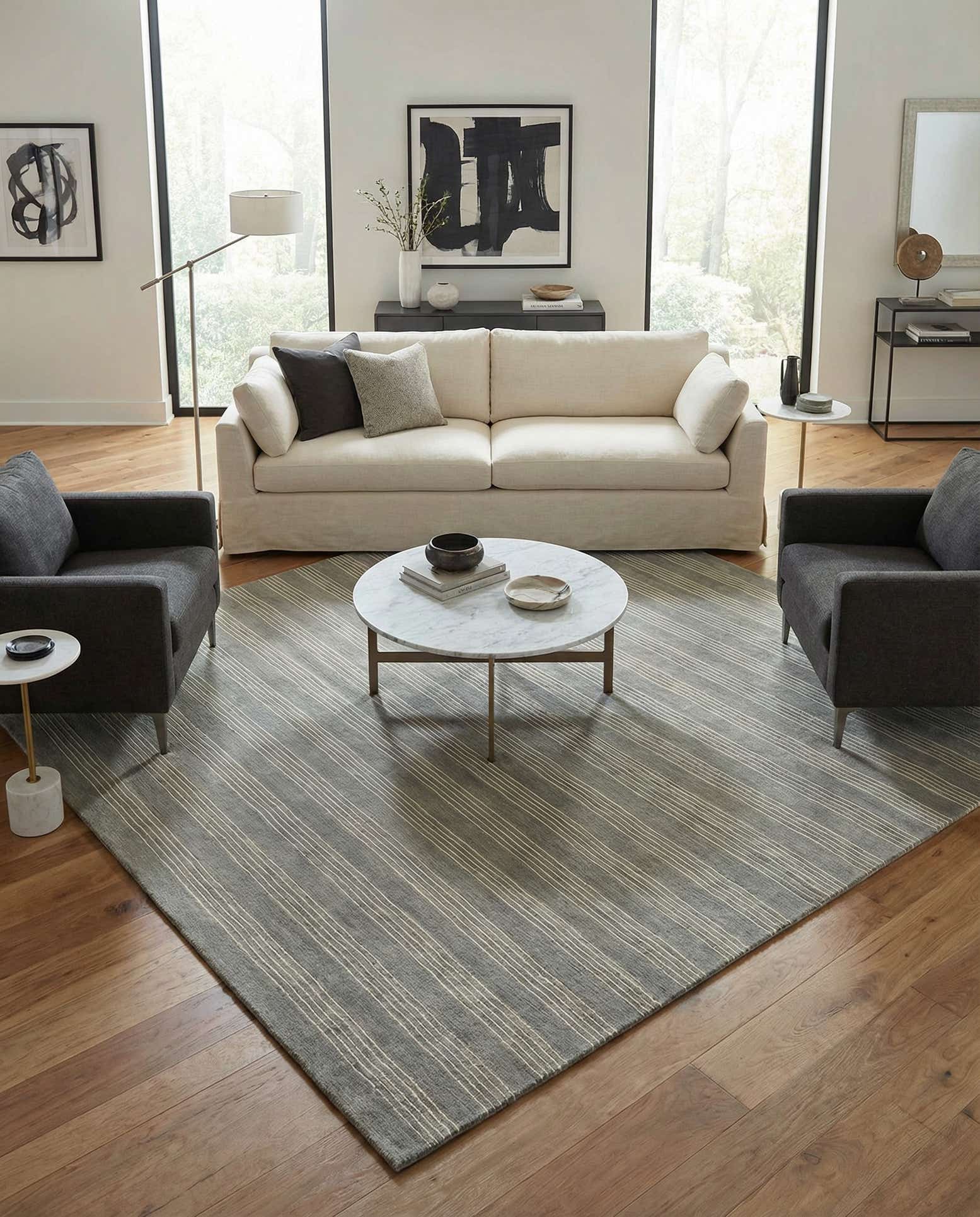 7' 10 x 7' 10 Jill Zarin Striped Wool Square Rug