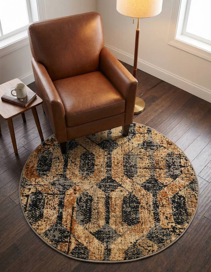 Detail image of 3' 3 x 3' 3 Saturn Round Rug