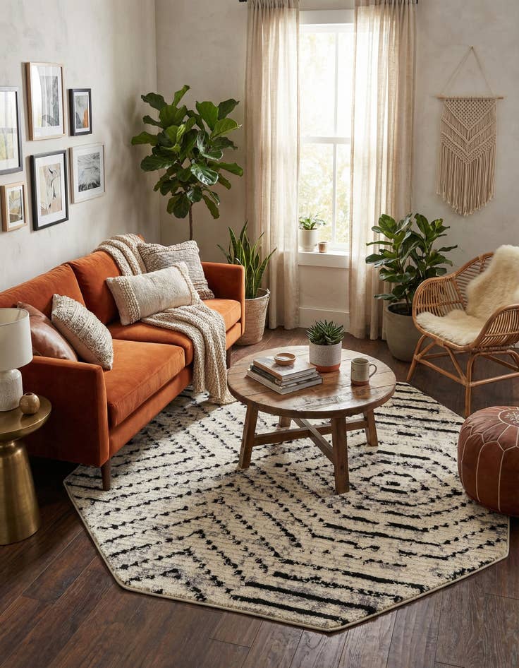 Detail image of 5' 3 x 5' 3 Tagine Octagon Rug