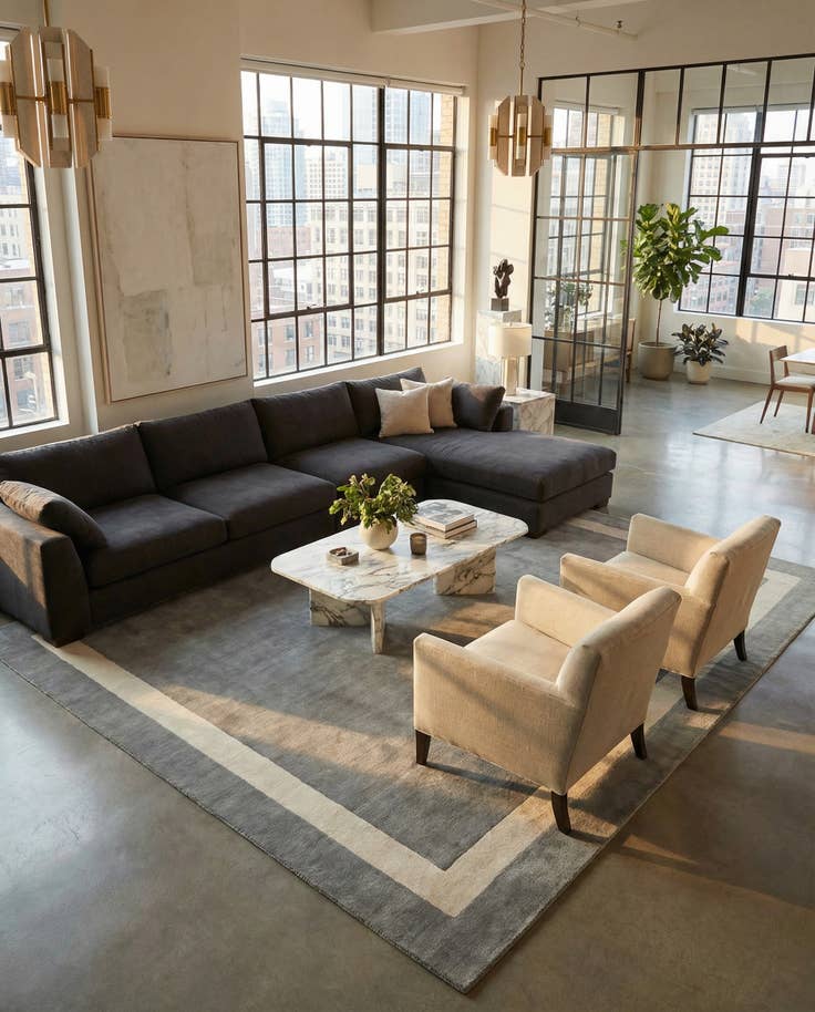 Detail image of 7' 10 x 10' Jill Zarin Border Wool Rug