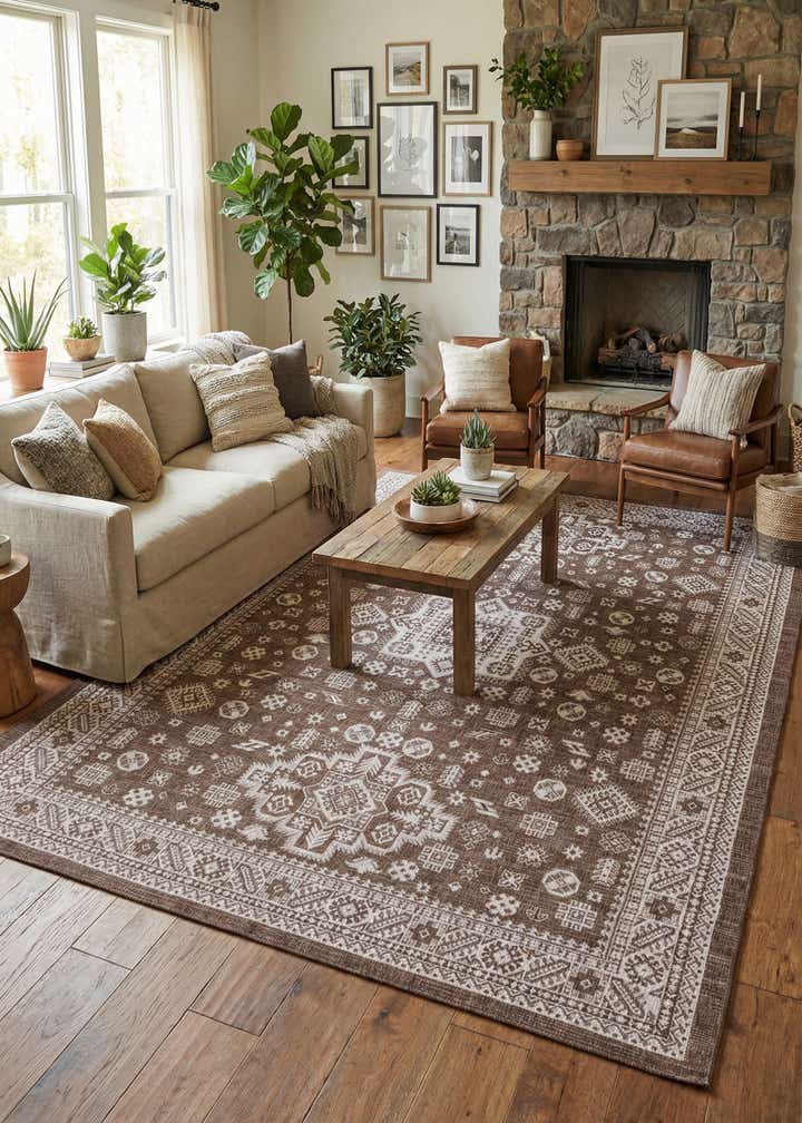 10' x 14' Easy-Clean Aztec Indoor / Outdoor Rug