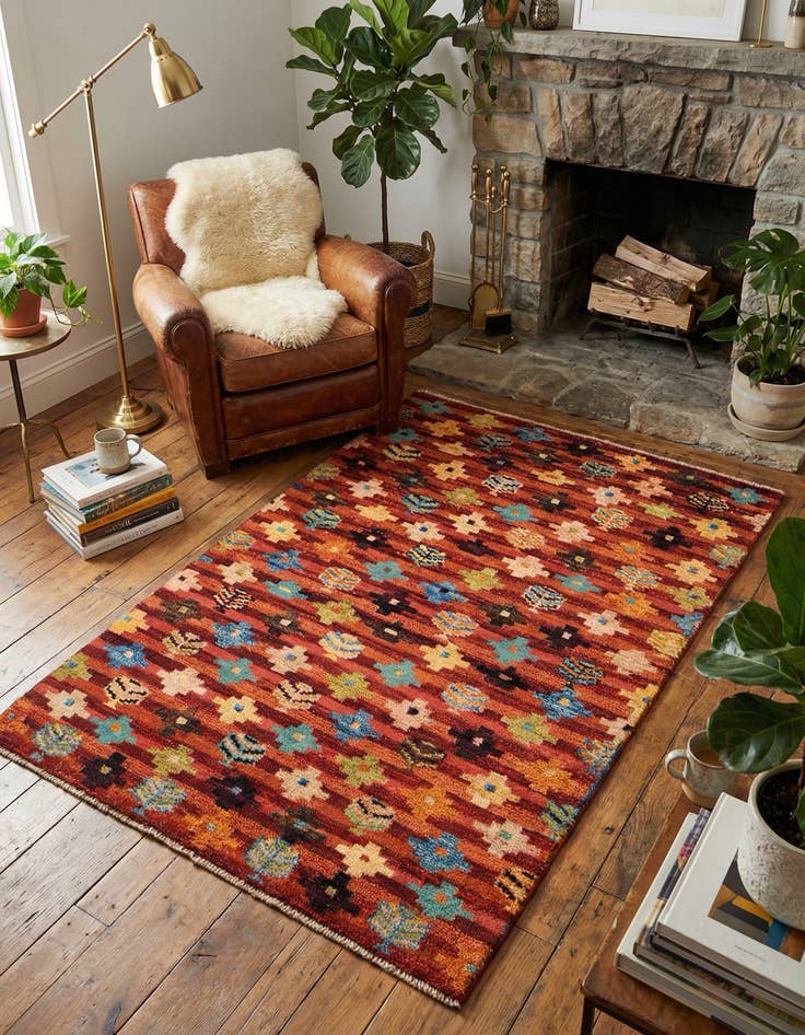 Detail image of 3' 3 x 4' 9 Hand Knotted Balouch Wool Rug