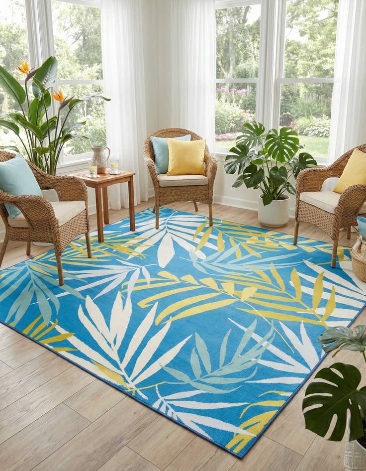 Detail image of 7' 10 x 7' 10 Washable Jill Zarin Caribbean Indoor / Outdoor Square Rug