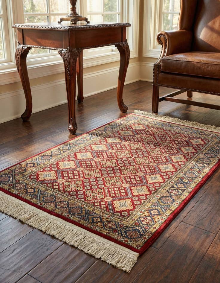 Detail image of 2' 1 x 2' 11 Hereke Silk Rug