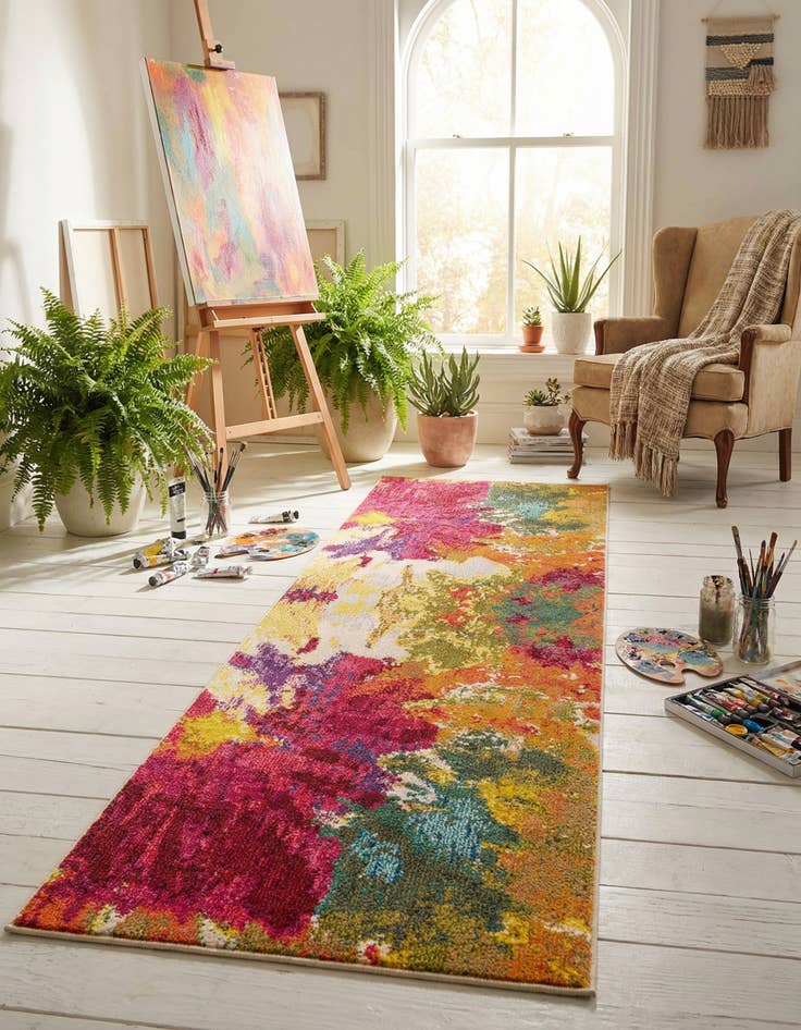 Detail image of 2' 8 x 10'  Washable Casablanca Runner Rug