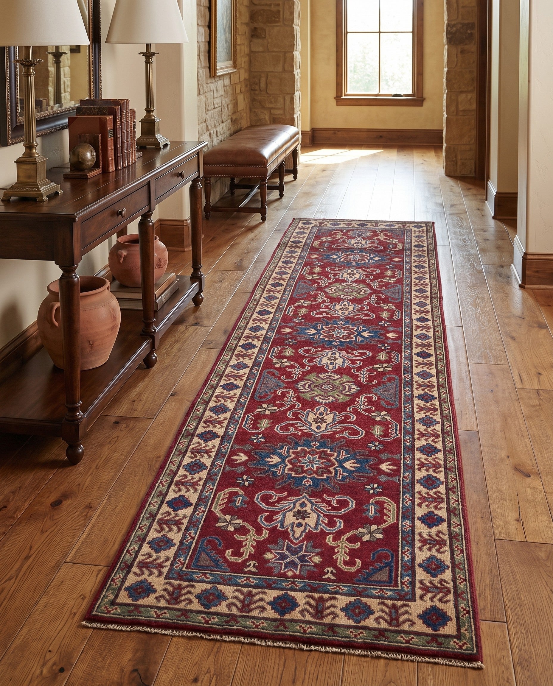 Detail image 3 of 12: 2' 9 x 9' 9 Hand Knotted Kazak Runner Rug