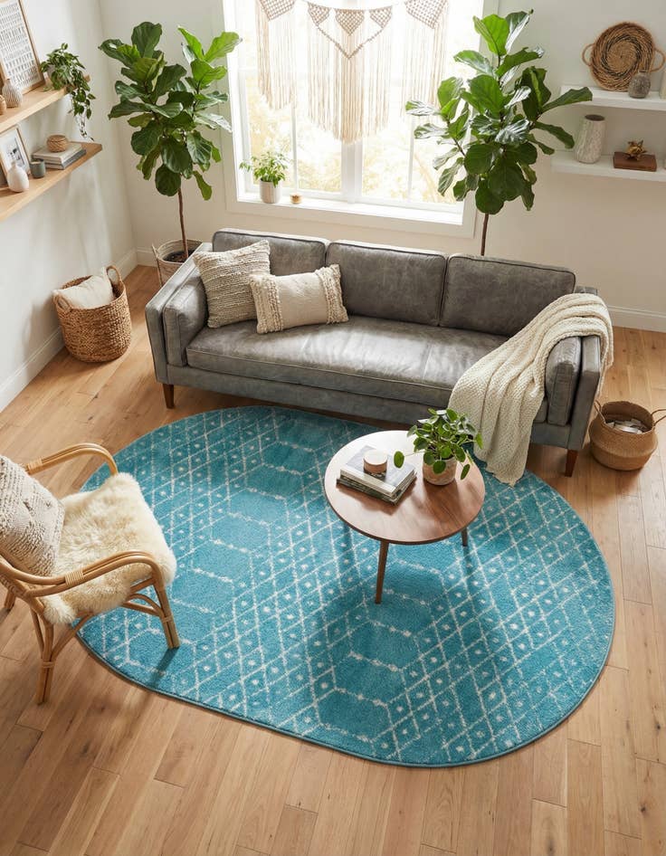 Detail image of 5' 3 x 8' Paxon Trellis Oval Rug