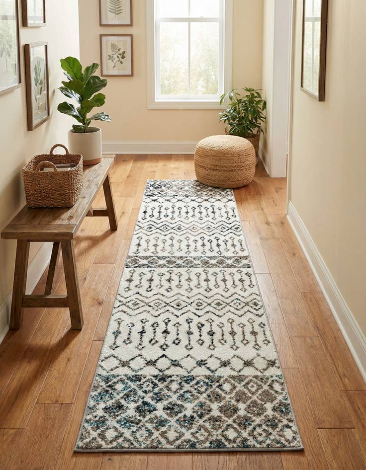 Detail image of 2' x 7' Moroccan Trellis Runner Rug