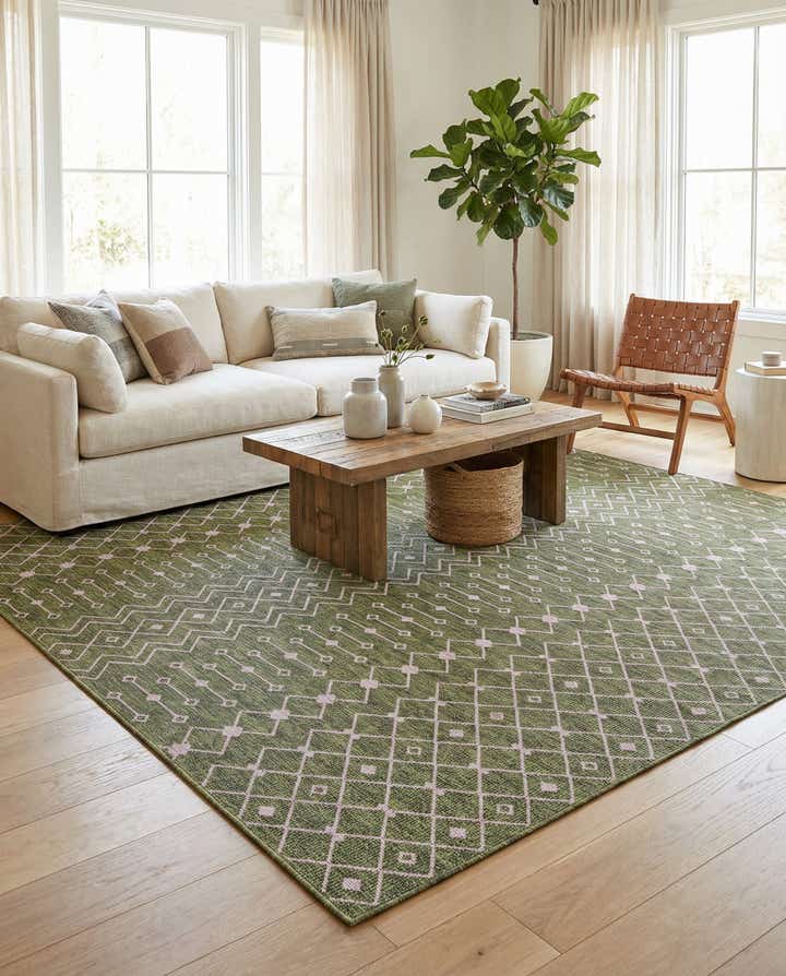 13' x 13' Easy-Clean Lattice Indoor / Outdoor Square Rug