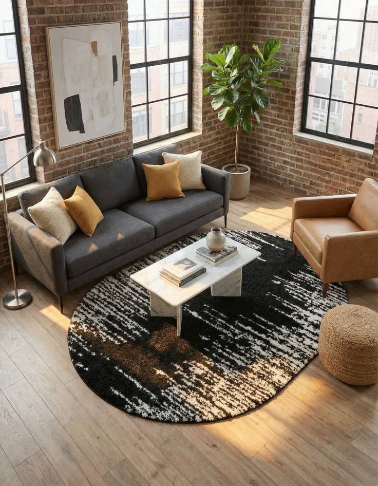 Detail image of 7' 10 x 10' Serenity Shag Oval Rug