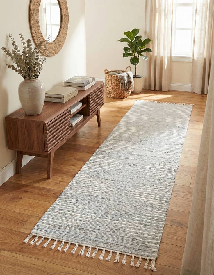 Detail image of  2' 7 x 13' 1  Hand Woven Chindi Cotton Runner Rug