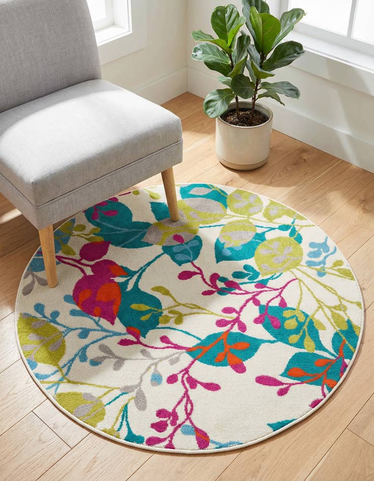 Detail image of 3' x 3' Azalea Round Rug