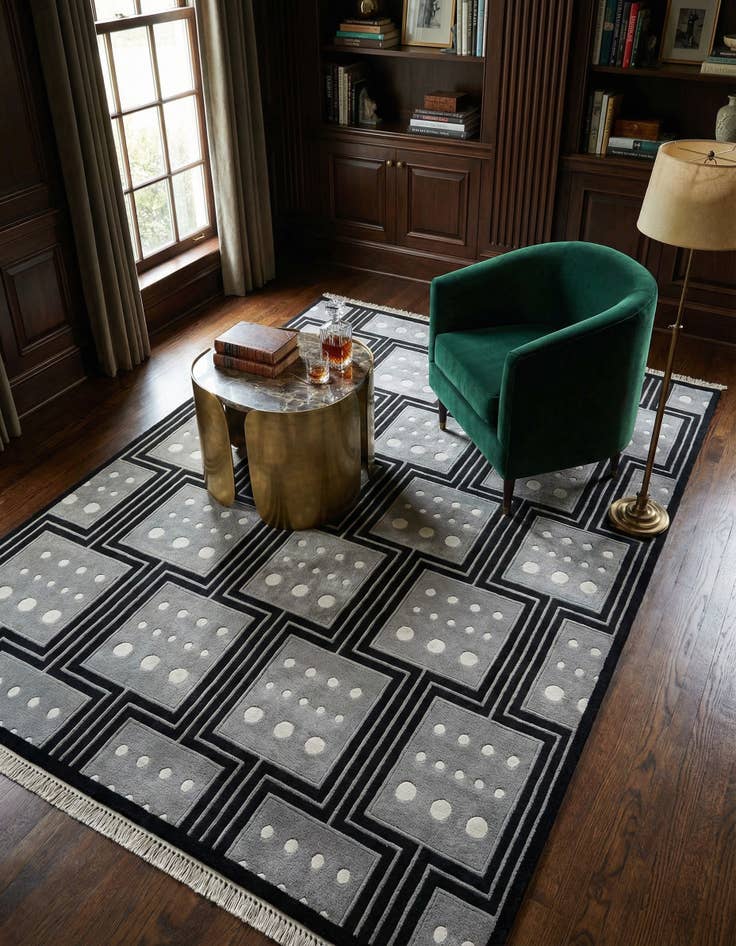 Detail image of 5' 7 x 7' 7 Hand Knotted Darya Wool Rug