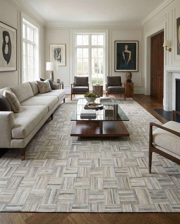 7' 10 x 10' Cowhide Leather Rug