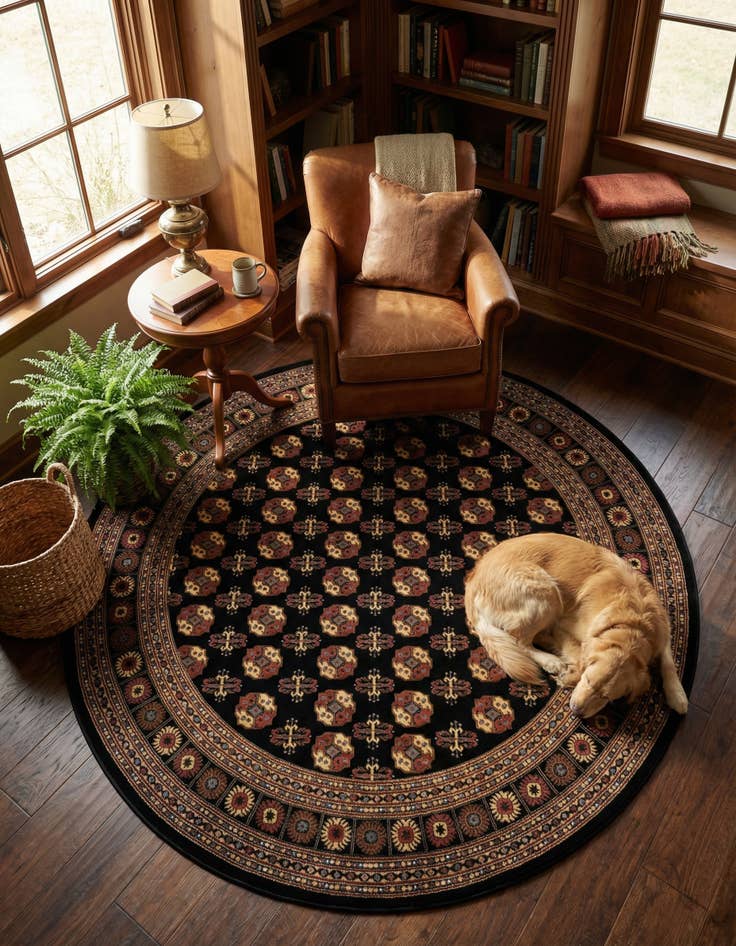 Detail image of 7' 10 x 7' 10 Bokhara Round Rug