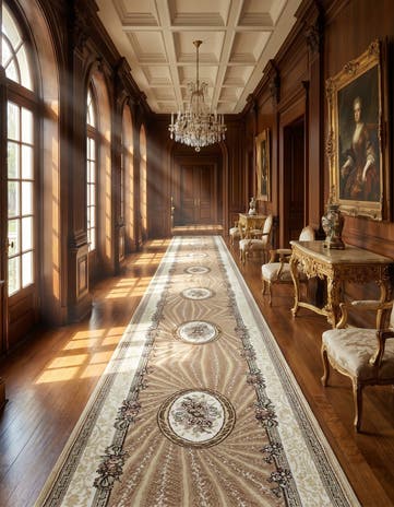 Salmon Tabriz Design Runner Rug