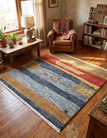 6' x 6' Kashkuli Gabbeh Square Rug
