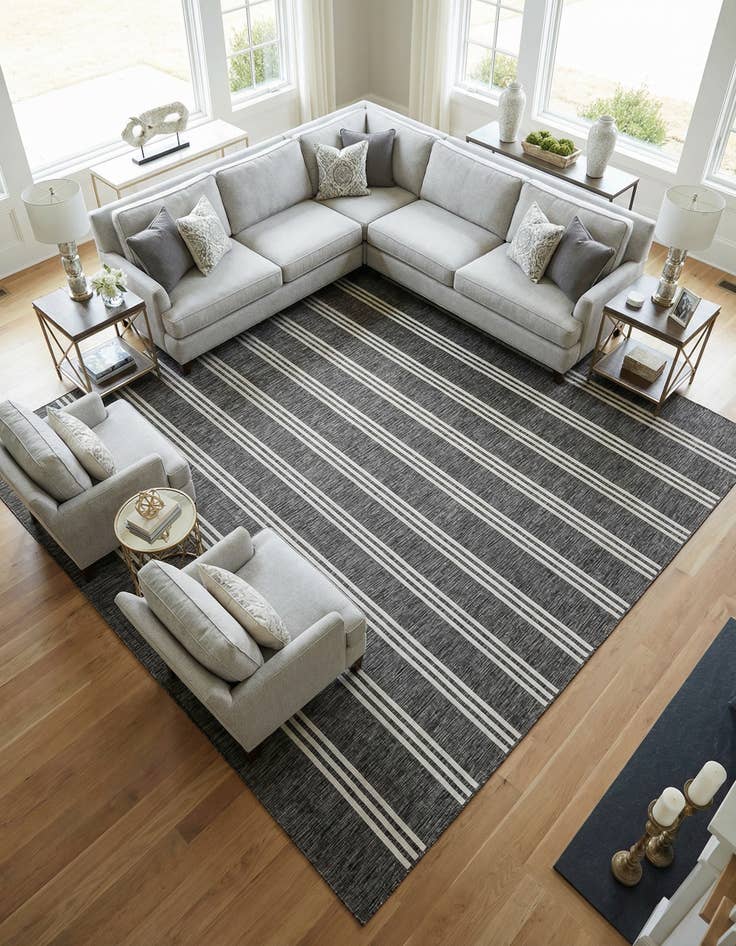 Detail image of 13' x 13'  Washable Jill Zarin Anguilla Indoor / Outdoor Square Rug