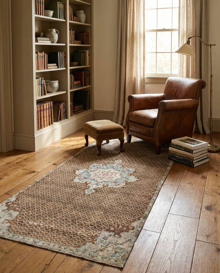 Detail image of 4' x 7' 9 Hand Knotted Ultra Vintage Persian Wool Runner Rug