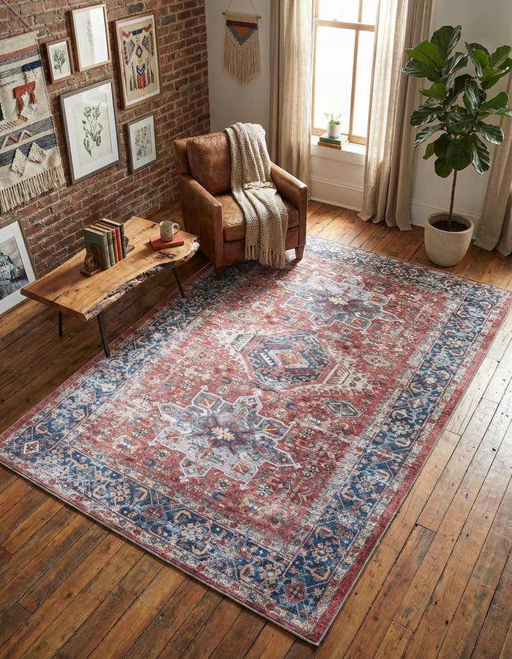 Detail image of 5' x 8'  Washable Yara Rug