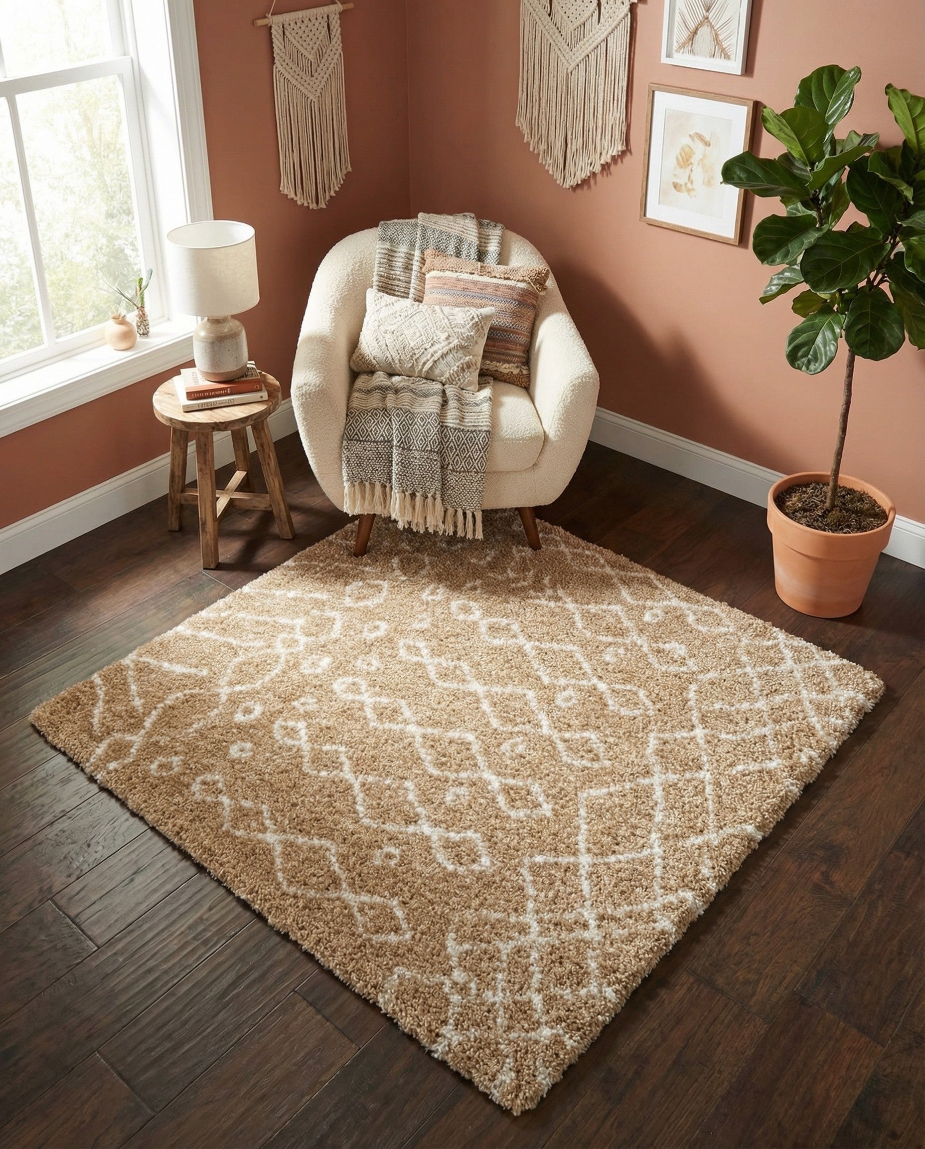 5' 3 x 5' 3 Moroccan Shag Square Rug