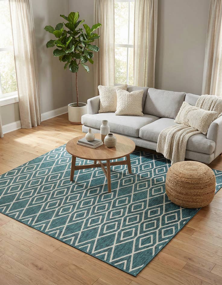 Detail image of 7' 10 x 7' 10 Washable Jill Zarin Turks and Caicos Indoor / Outdoor Square Rug