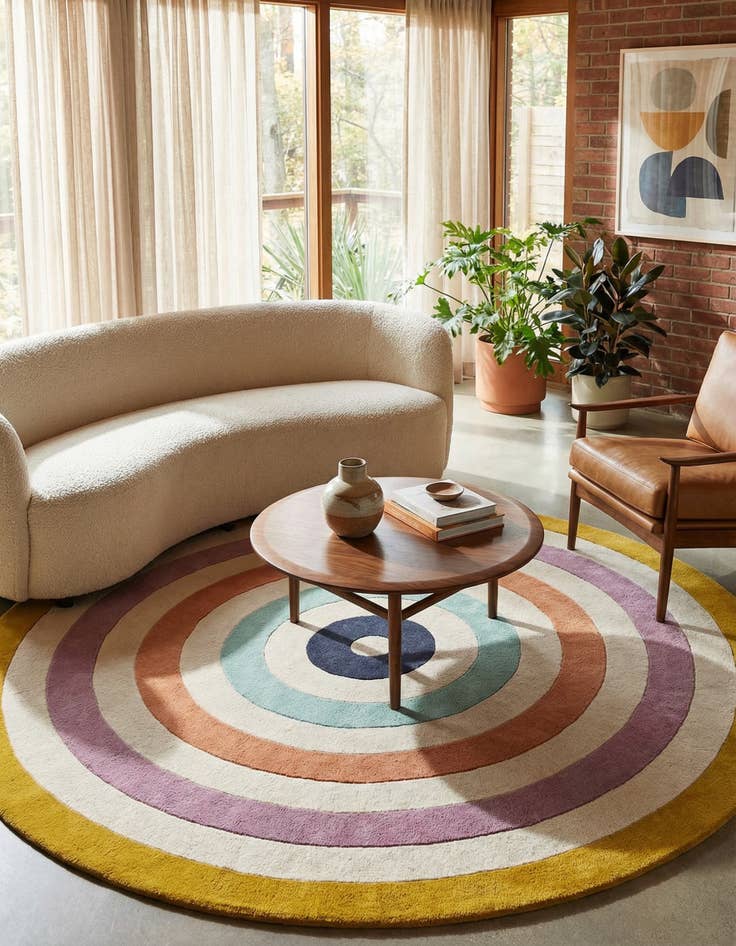 Detail image of 7' 10 x 7' 10 Hand Tufted Wool Round Rug