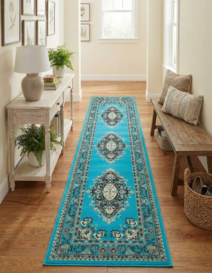 Detail image of 2' 7 x 10' Mashad Design Runner Rug