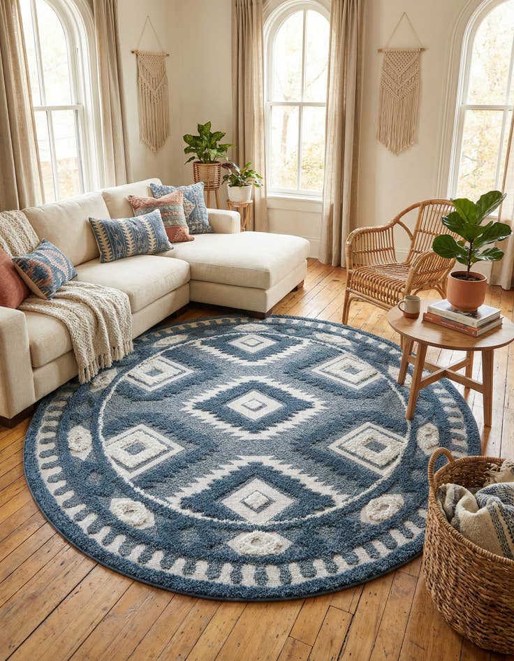 Detail image of 7' 10 x 7' 10 Boho Round Rug