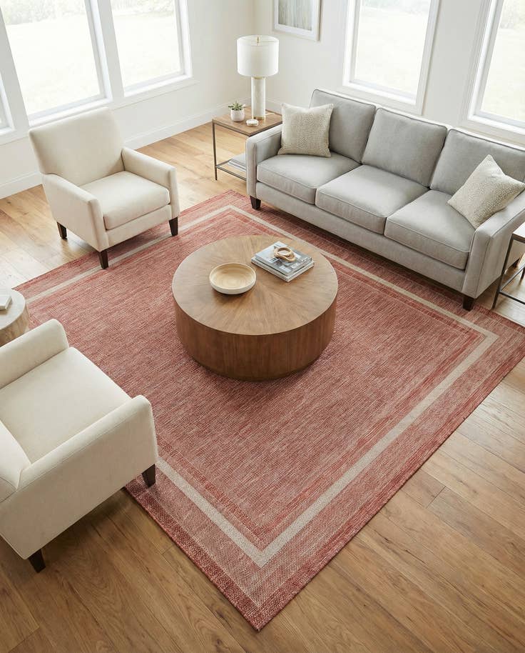 Detail image of 7' 10 x 7' 10 Easy-Clean Border Indoor / Outdoor Square Rug