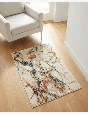 White Navy Gemstone Rug