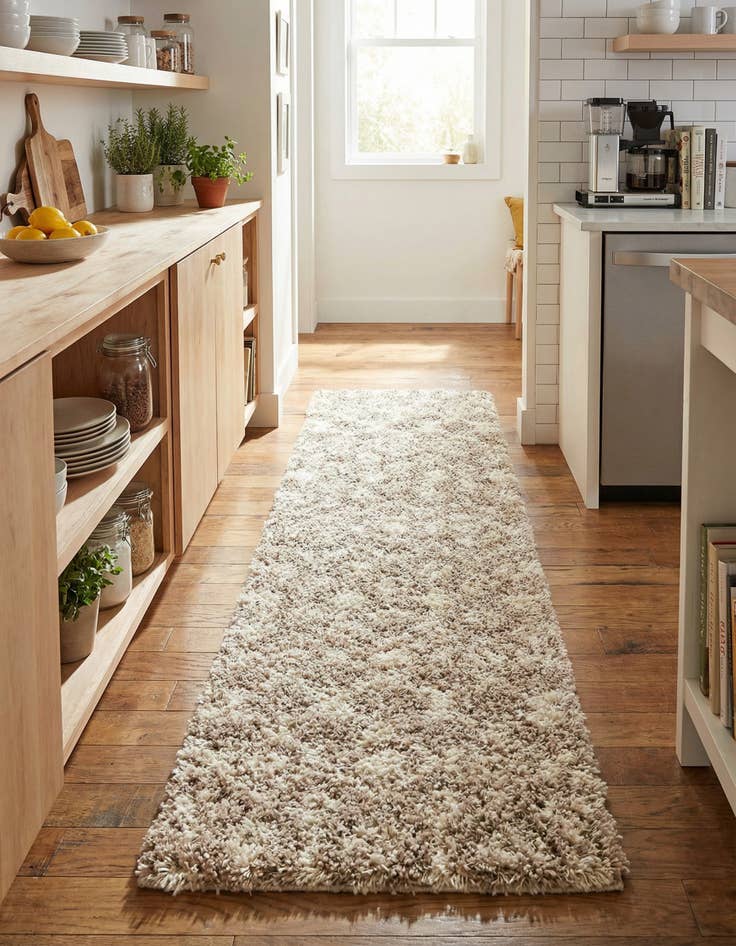 Detail image of  2' x 7' Moroccan Trellis Shag Runner Rug