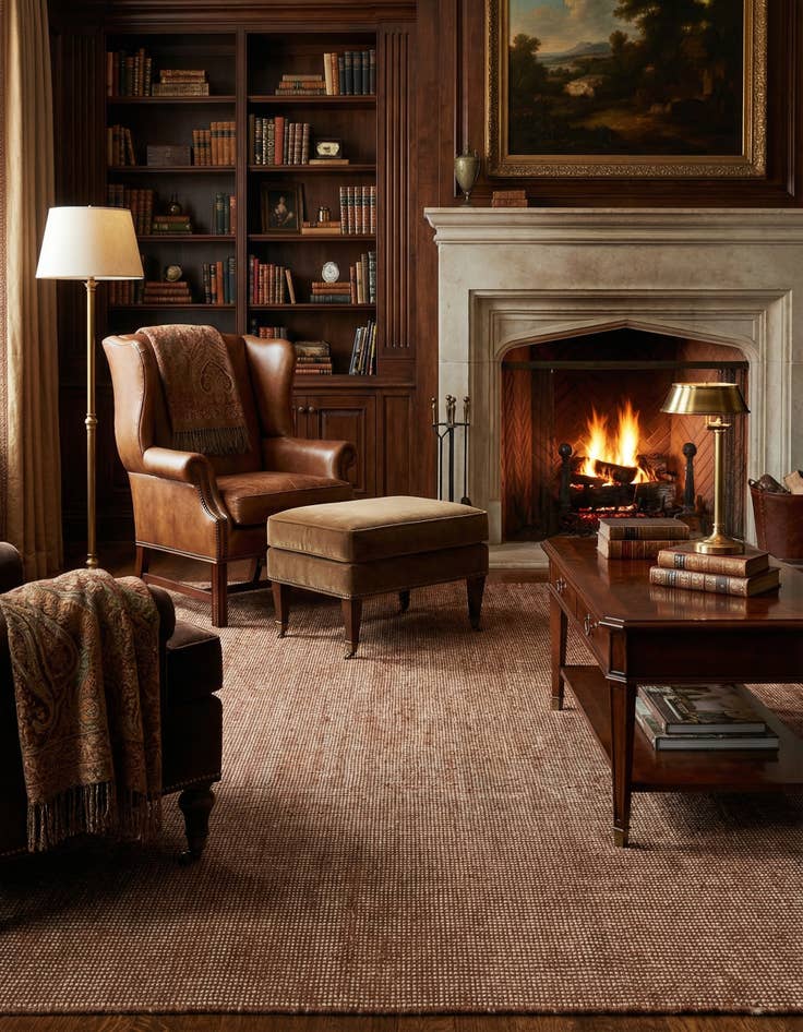 Detail image of 6' 1 x 9'  Hand Woven Jill Zarin English Manor Wool Rug