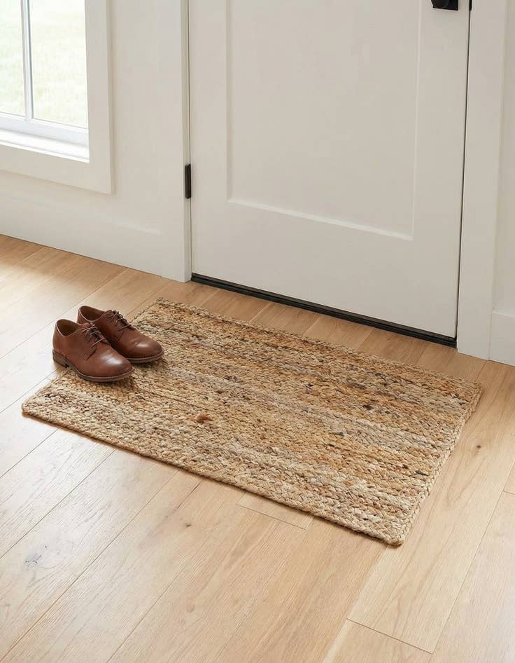 Detail image of 2' x 3' 1  Hand Braided Jute Rug